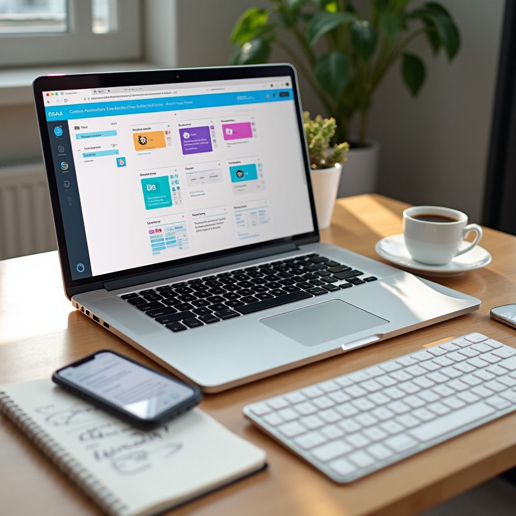 Espace de travail d'audit d'accessibilité avec ordinateur portable affichant des outils de test RGAA